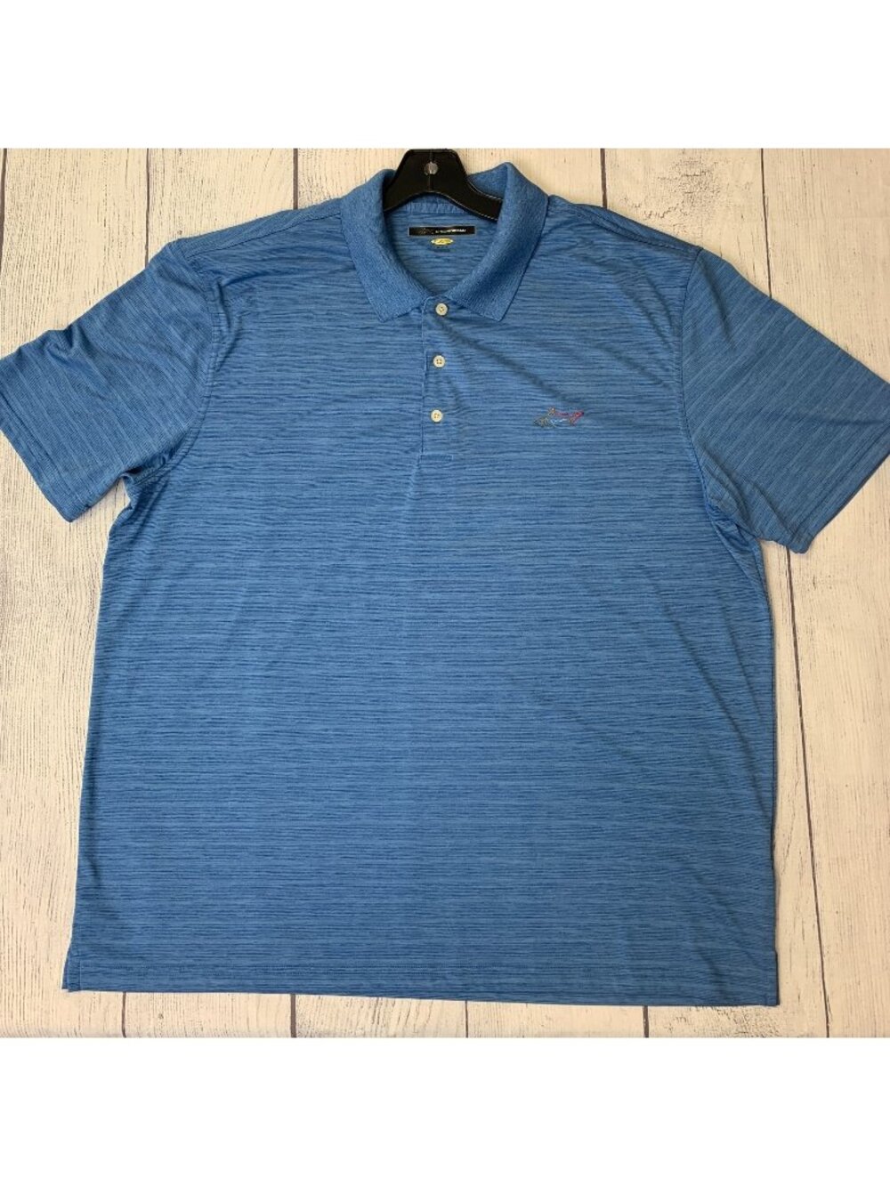 Greg Norman sz XXL Golf Polo SS Heather Blue Play Dry Athletic Wear
